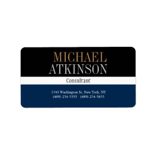 Étiquette Noir Bleu Gras Texte tendance Style