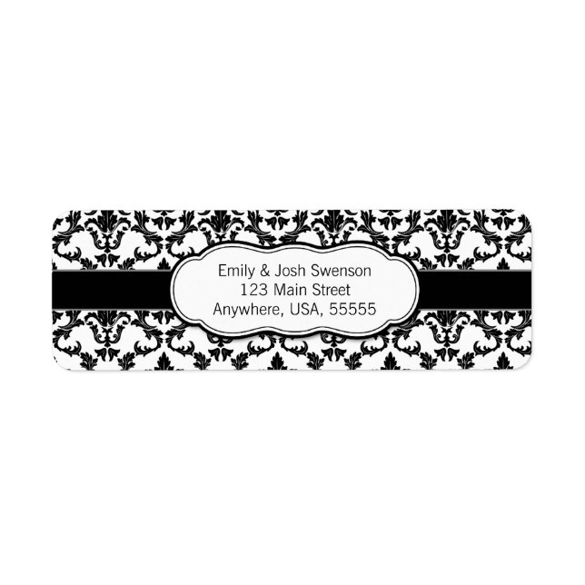Étiquette noir Damask (Devant)