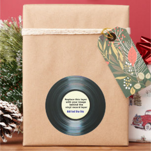 Étiquette noir de disque de musique de vinyle ave