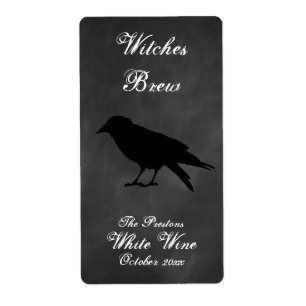 Étiquette noir de vin de Raven