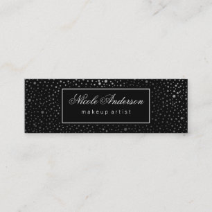 Étiquette noir Motif de points d'argent Faux
