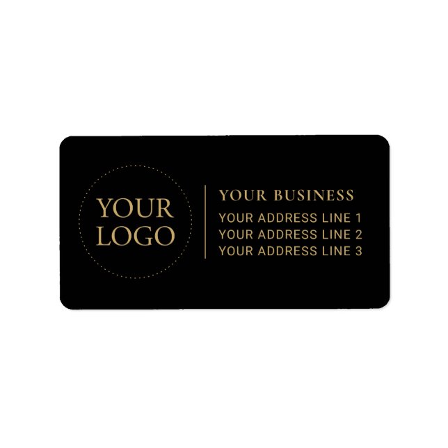 Étiquette Noir & Or | Logo d'entreprise personnalisé (Devant)