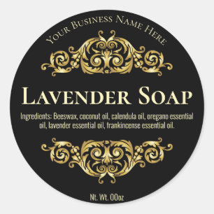 Étiquette noir Vintage pour savon maison