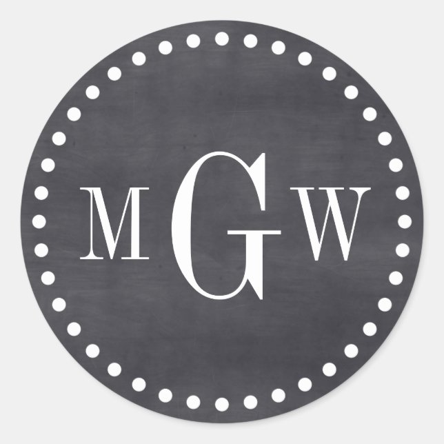 Étiquette noire Monogramme Enveloppe Phoques Favor (Devant)