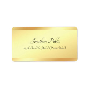 Étiquette Nom de script manuscrit Gold Look Modèle