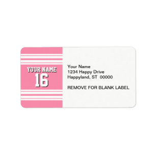 Étiquette Nom fait sur commande blanc rose de nombre de
