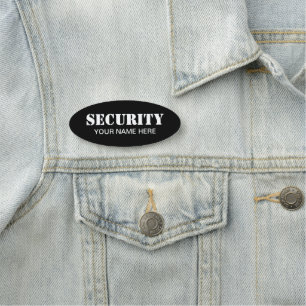 Étiquette nominative à dos pin pour garde de sécur