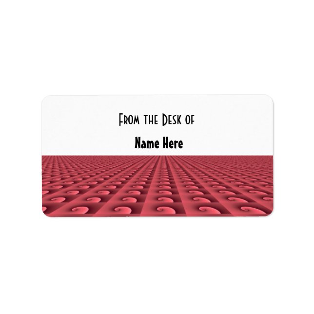 Étiquette nominative à motif rose profond (Devant)