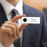 Étiquette nominative avec épingle de sûreté ou mag