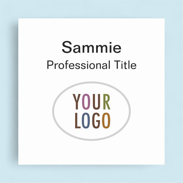 Étiquette nominative carré de la société Logo en é (MISOOK Square Nametag with Logo)