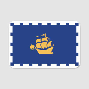 Étiquette nominative patriotique avec drapeau de l