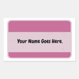 Étiquette nominative rose