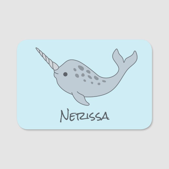 Étiquette nommée de Tusked Narwhal (Devant)