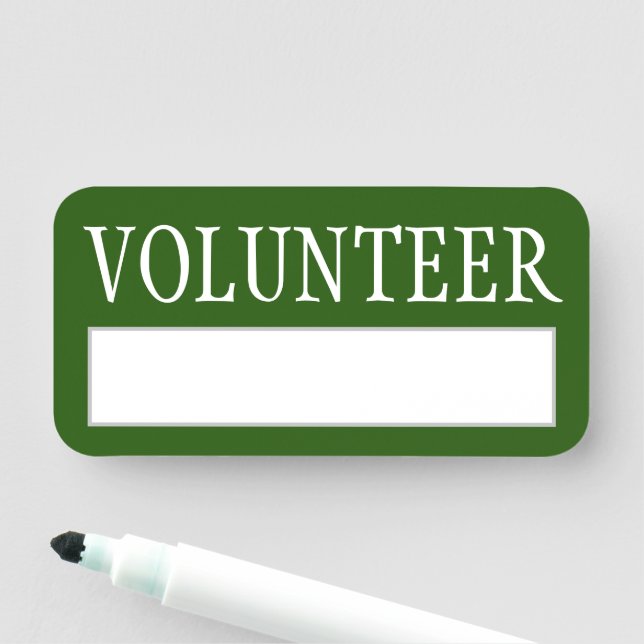 Étiquette nommée "VOLONTAIRE" de vert (En situation)