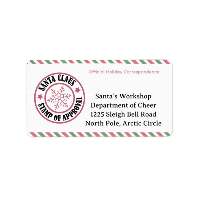 Étiquette North Pole Mail | Enchanted Elf (Devant)