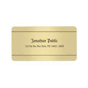 Étiquette Nostalgic Calligraphy Gold Look Template Elegant