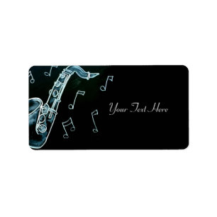 Étiquette Notes de saxophone et de musique