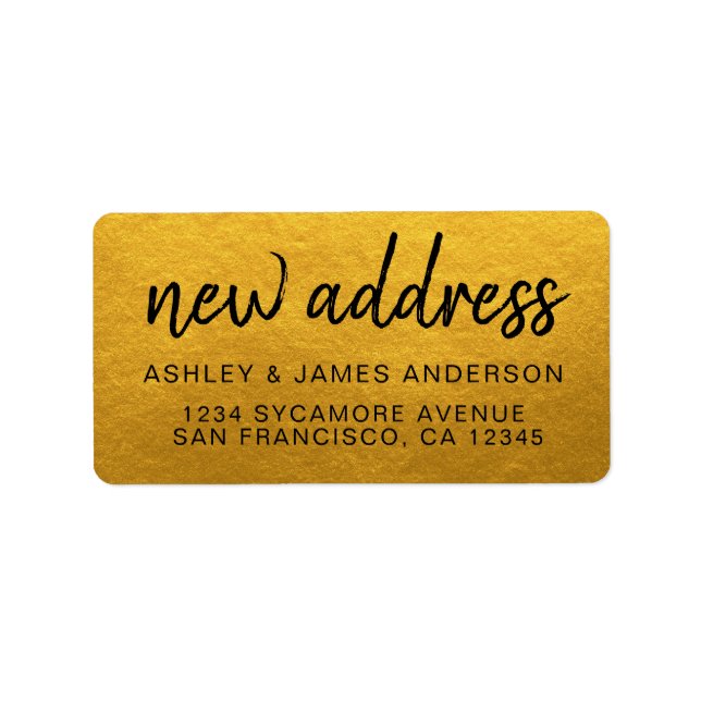 Étiquette Nous avons déplacé Classic Gold nouvelle adresse (Devant)