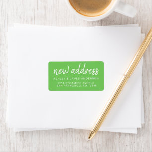 Étiquette Nous avons déplacé Classic Green Nouvelle adresse