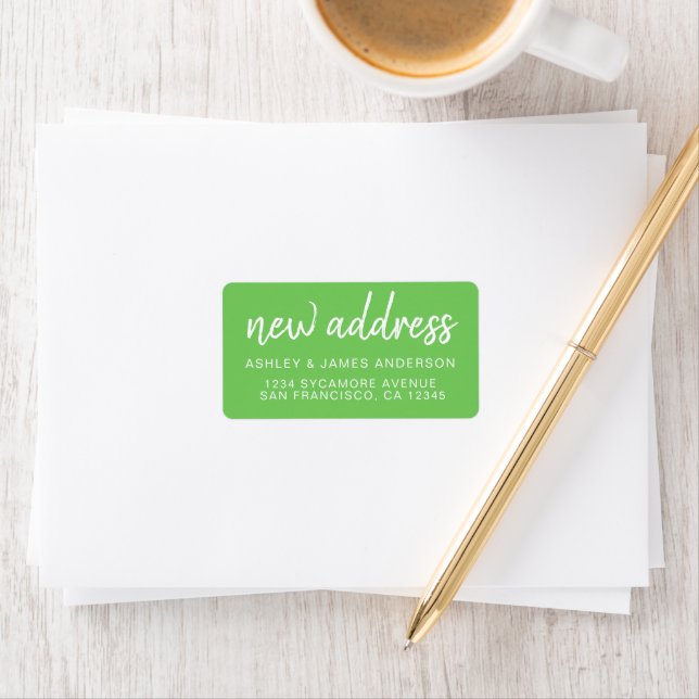 Étiquette Nous avons déplacé Classic Green Nouvelle adresse (En situation)