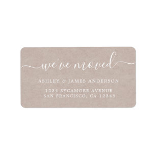 Étiquette Nous avons déplacé Kraft Paper New Address étiquet