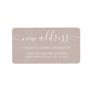 Étiquette Nous avons déplacé Kraft Paper New Address étiquet