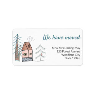 Étiquette Nous avons Moved Cute New Home Return Adresse