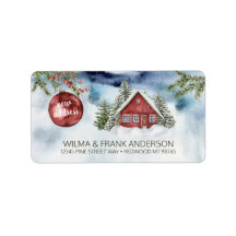 Nouvelle adresse Cabine rouge en neige avec Evergr