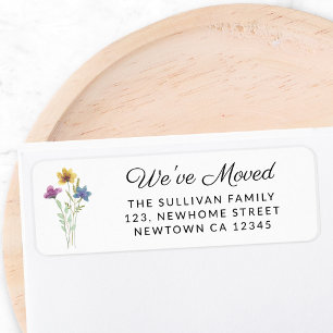 Étiquette Nouvelle adresse de retour du Fleur sauv