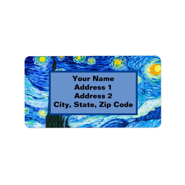 Étiquette Nuit Van Gogh Starry (Devant)