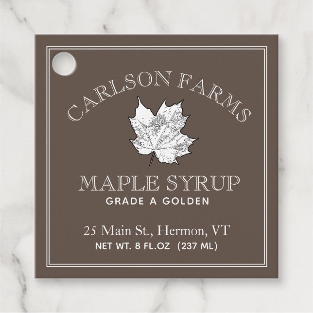 Étiquette nutritionnelle de sirop d'érable modifia (Devant)