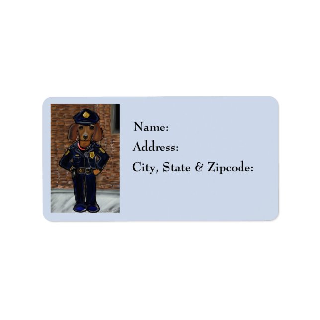 Étiquette Officier Red Doxie (Devant)