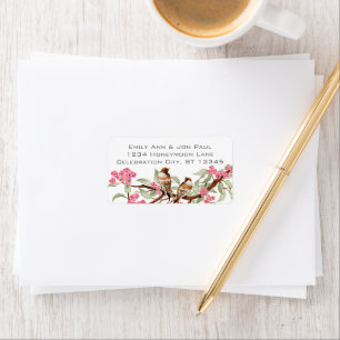 Étiquette Oiseaux vintages Fleur de cerisier rose RSVP