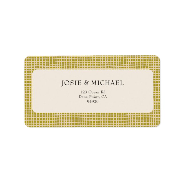 Étiquette Olive Green Boho  (Devant)