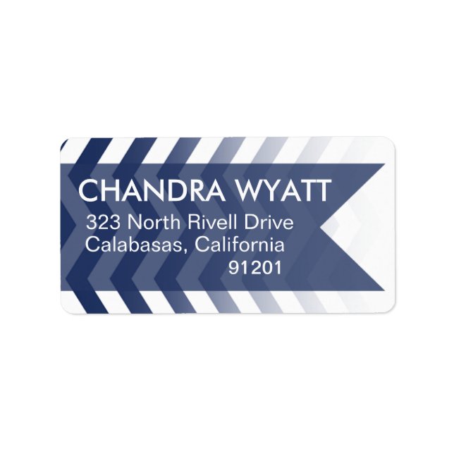 Étiquette Ombre Chevron Style ! | marine (Devant)
