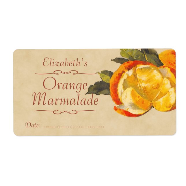 Étiquette Orange Canning (Devant)