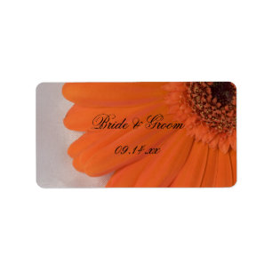 Étiquette Orange Gerber Daisy et White Satin Mariage