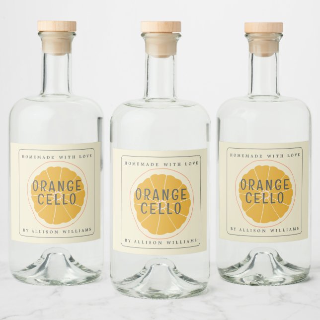 Étiquette Orangecello sur mesure (Bouteilles)