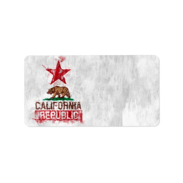 Étiquette Ours drapeau de la République de Californie en sty (Devant)
