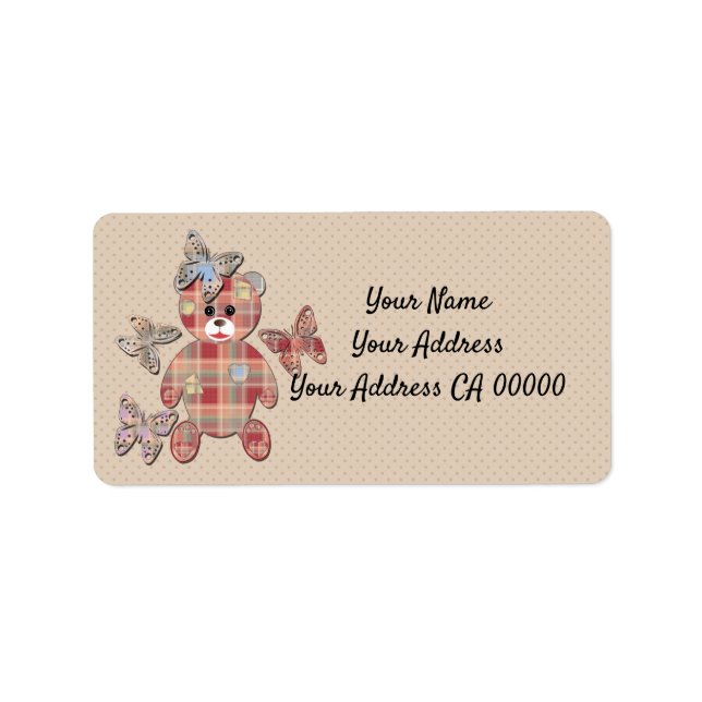 Étiquette Ours en peluche (Devant)