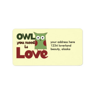 Étiquette Owl Love