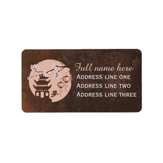 Étiquette Pagode rose fleur "Rêve"