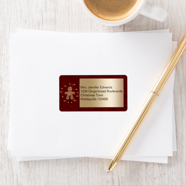 Étiquette Pain d'épices de Noël Retourner l'adresse Étiquett (En situation)