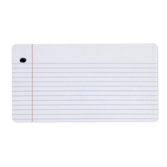 Étiquette papier carnet (Devant)