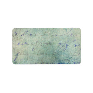 Étiquette Papier parcheminé français bleu vintage de