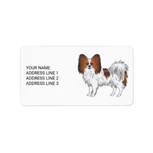 Étiquette Papillon Rouge Cute Dog Avec Texte Personnalisé