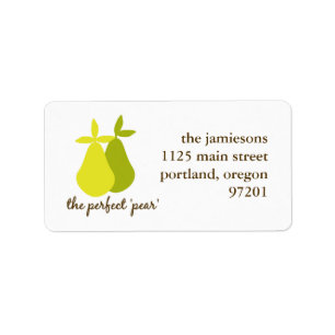 Étiquette Parfait Pear Pair mignon Mariage
