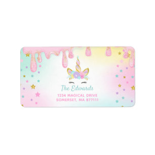 Étiquette Partie de boue de licorne d'étiquettes de adresse