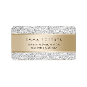 Étiquette Parties scintillant d'argent de luxe Elegant Gold 