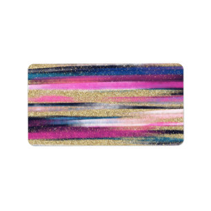 Étiquette Parties scintillant rose bleu or moderne Trucs de 